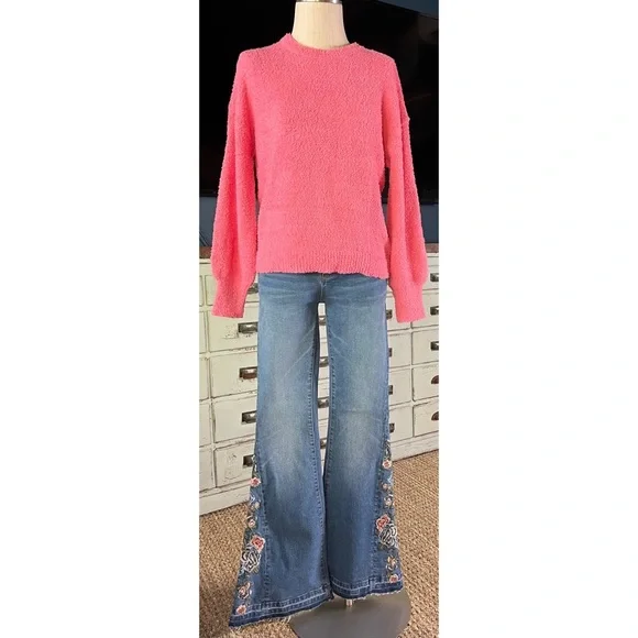 Anthropologie Driftwood Embroidered Flare Jeans Size 26 - Picture 8 of 14